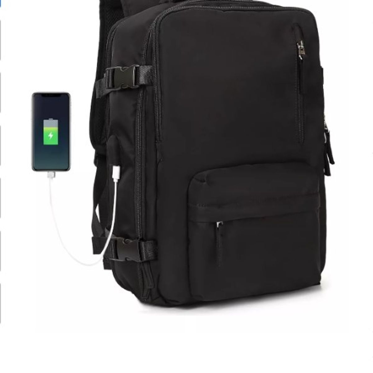 GENERICO - Mochila viaje Genérica Large Travel Backpack negro diseño lisa 40L