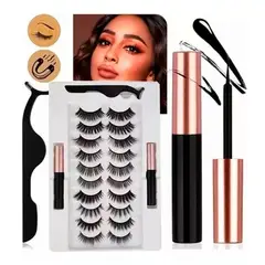 ESHOPANGIE - Kit 20 Pestañas Magnéticas Reutilizables +2 Delineador+pinza