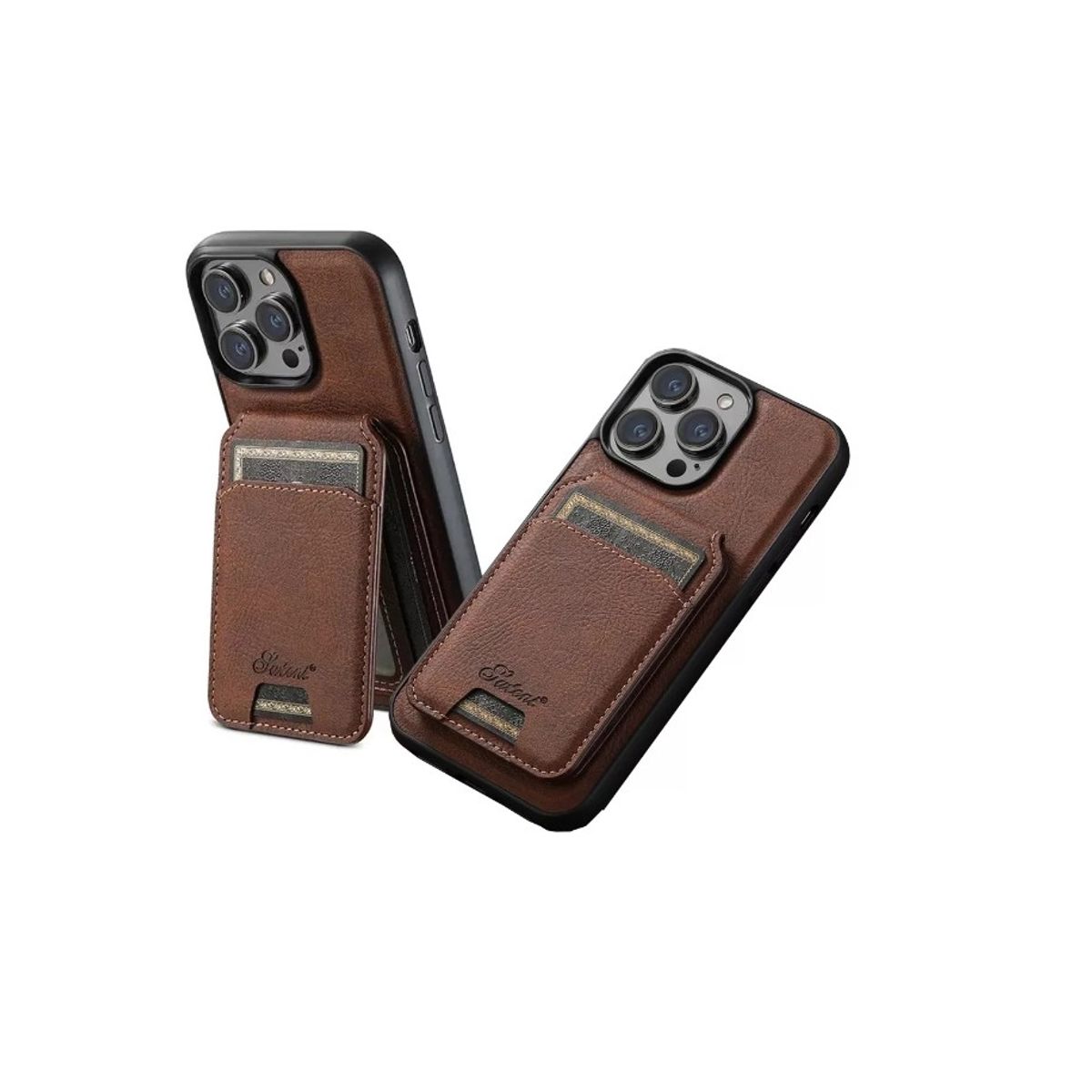 GENERICO - Carcasa Cuero Para iPhone 15 Pro Más Billetera