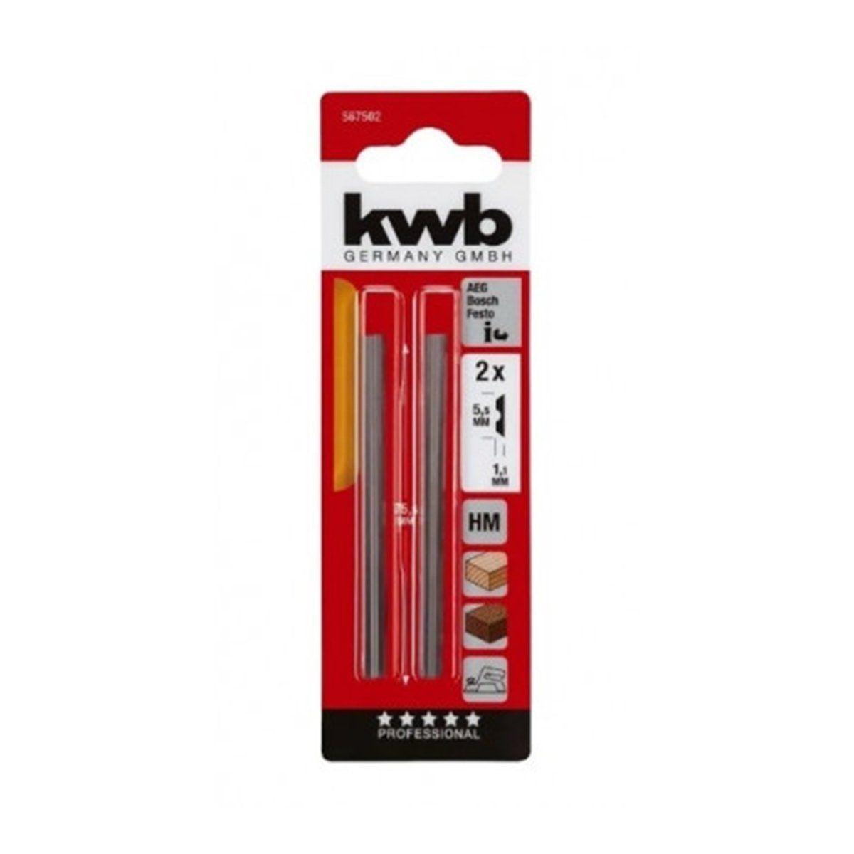 KWB - SET DE CUCHILLOS DE 82MM PARA CEPILLO ELECTRICO KWB-MIMBRAL