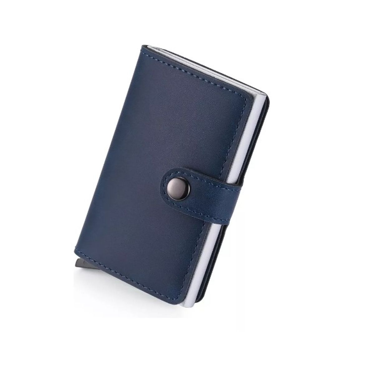 GENERICO - Billetera Tarjetero Cuero Pu Minimalista Hombre Mujer Rfid Azul