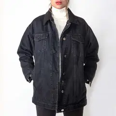 MOMCHIC - Chaqueta Chiporro Negro Over Size