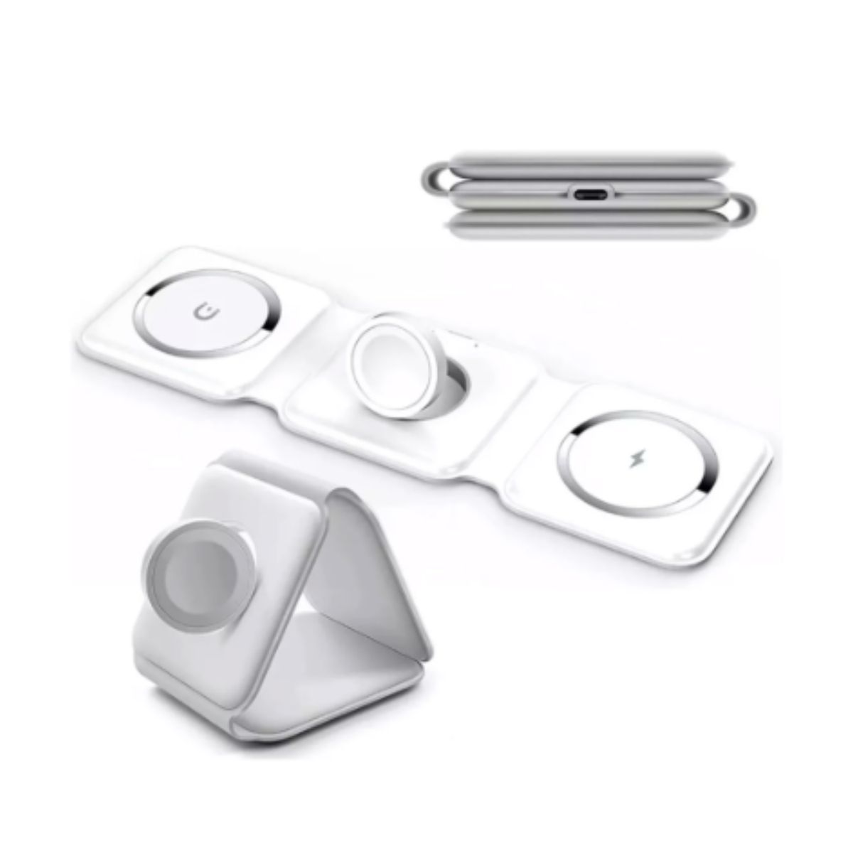 GENERICO - Cargador Magsafe 3 En 1, Para iPhone, Smarwatch Y AirPods