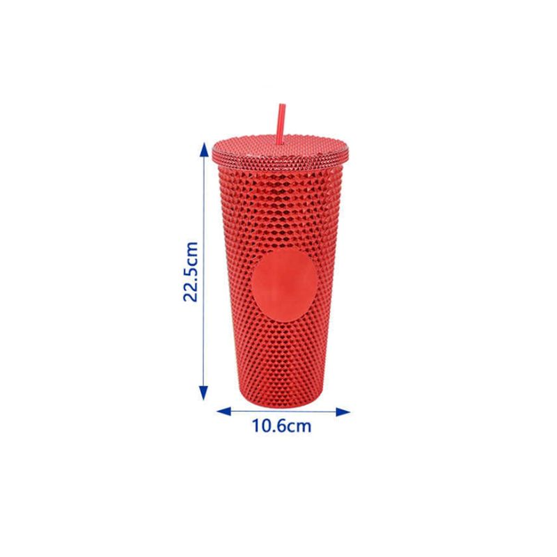 GENERICO - 700ml BOTELLA DE AGUA CON BOMBILLA Color rojo
