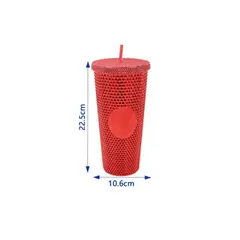 GENERICO - 700ml BOTELLA DE AGUA CON BOMBILLA Color rojo