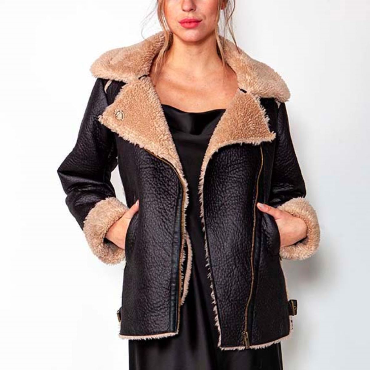 MOMCHIC - Chaqueta Aviadora Beige