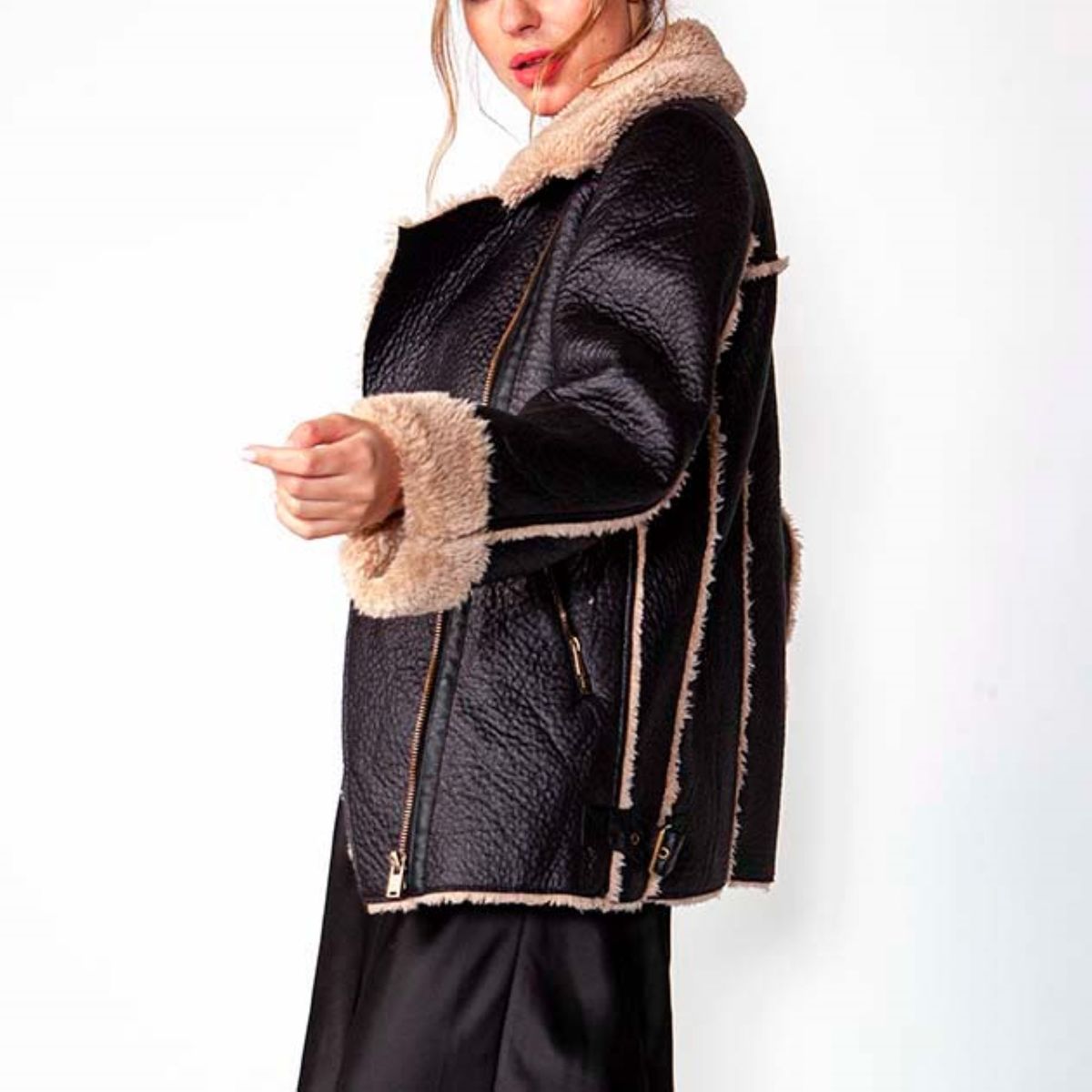 MOMCHIC - Chaqueta Aviadora Beige