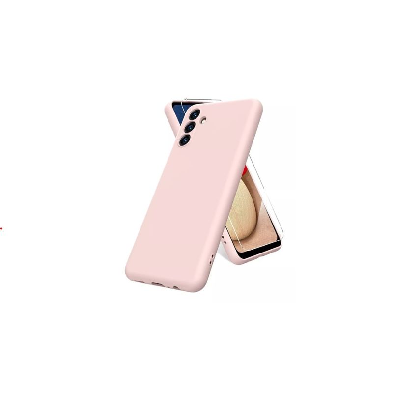 GENERICO - Carcasa Silicona Para Samsung A04S + Lamina Completa Rosa