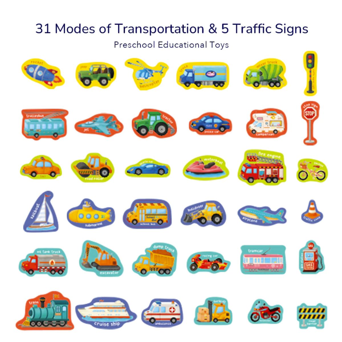 MIDEER - Set imanes medios de transporte