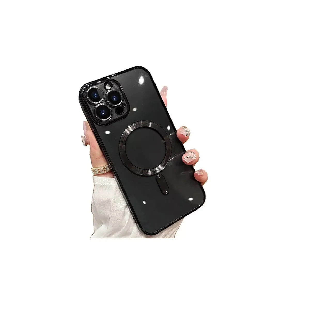 GENERICO - Carcasa Magsafe Protector De Camara Para iPhone 11 12 13 14 Negro