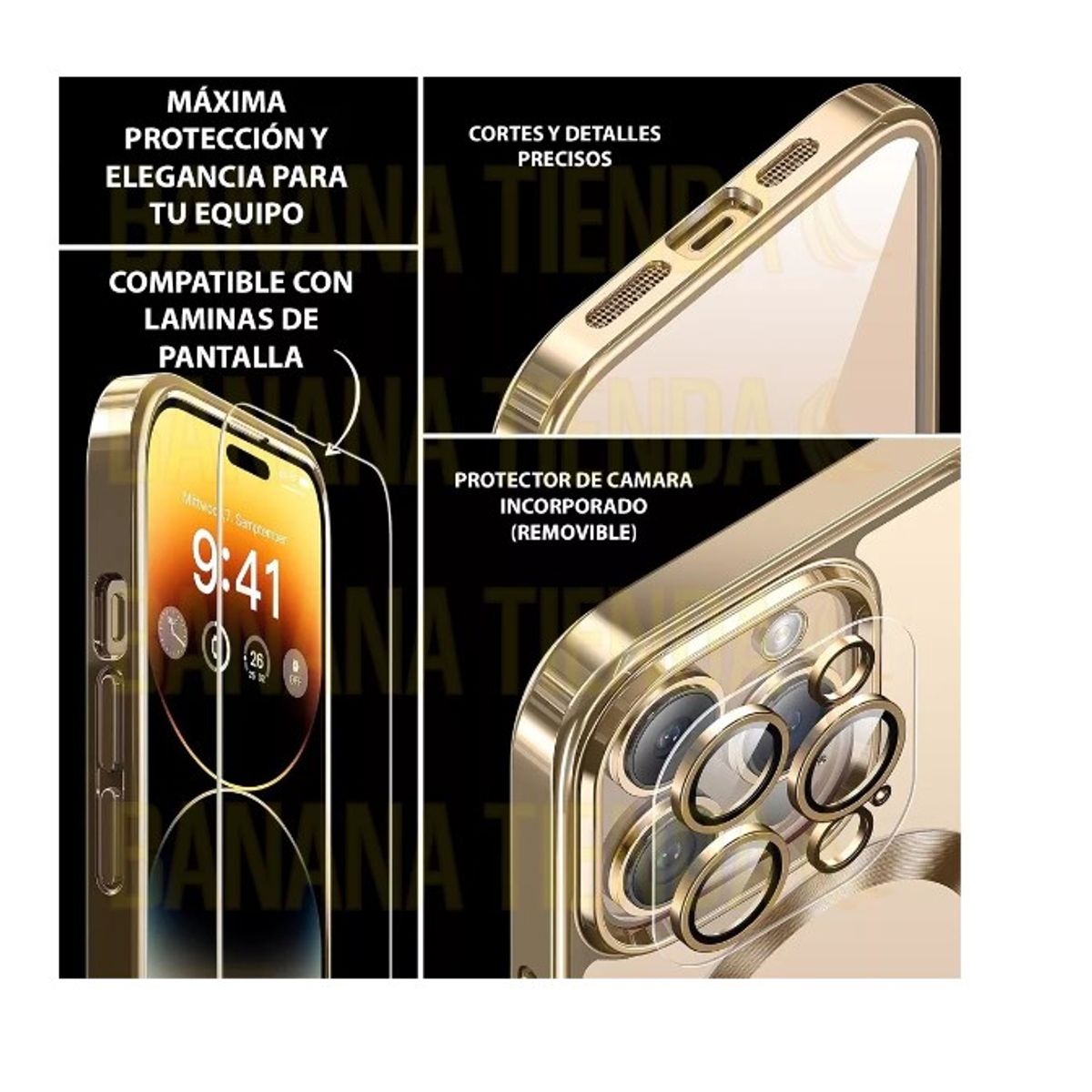 GENERICO - Carcasa Magsafe Protector De Camara Para iPhone 11 12 13 14 Negro