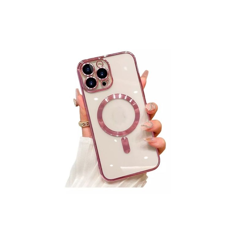GENERICO - Carcasa Magsafe Protector De Camara Para iPhone 11 12 13 14 Rosa