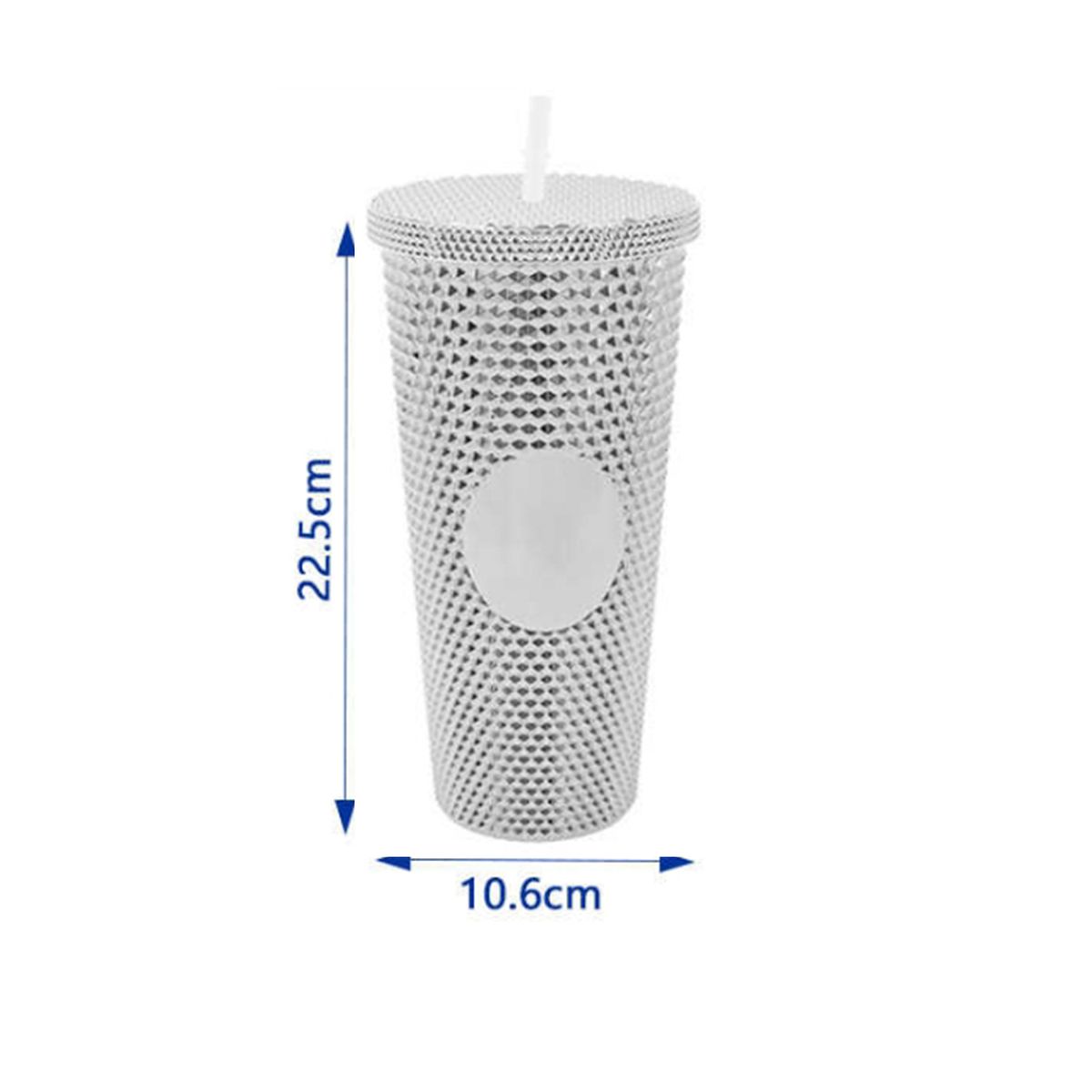 GENERICO - 700ml BOTELLA DE AGUA CON BOMBILLA Color Plata