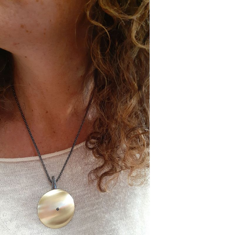 VANE COLLECTION - Collar mujer corto plató dos tonos