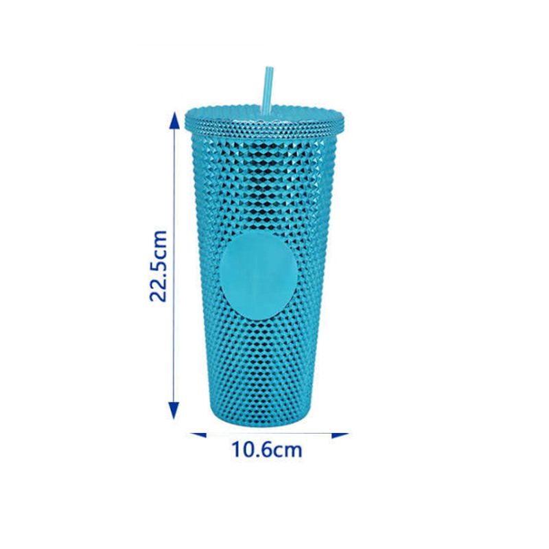 GENERICO - 700ml BOTELLA DE AGUA CON BOMBILLA Color Azul