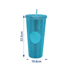 GENERICO - 700ml BOTELLA DE AGUA CON BOMBILLA Color Azul