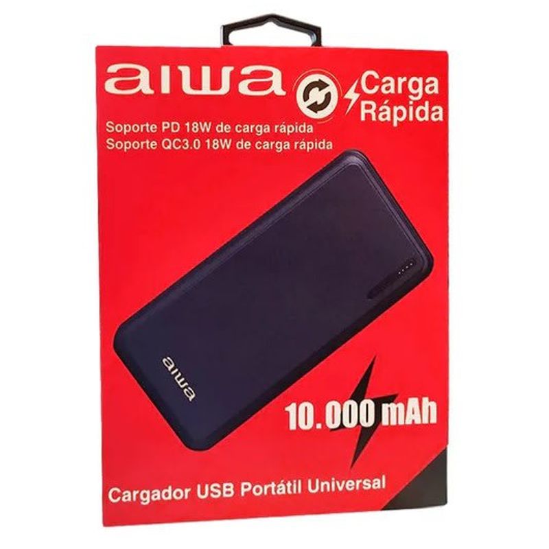 AIWA - Cargador Portátil Aiwa Carga Rápida 10.000 Mah PAW-200