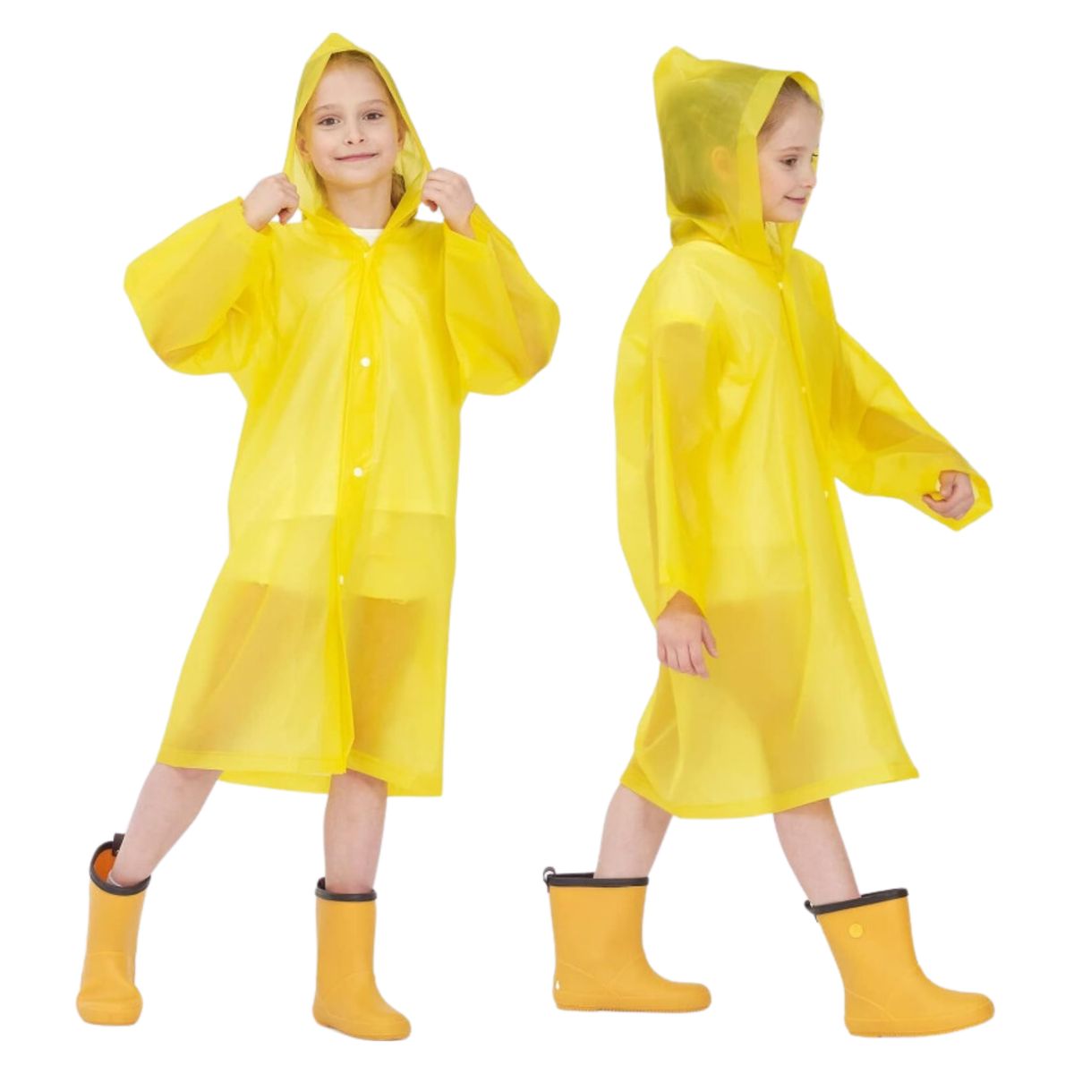 UTILISIMO - Poncho Unisex Capa Impermeable Portátil Lluvia Viento Amarillo