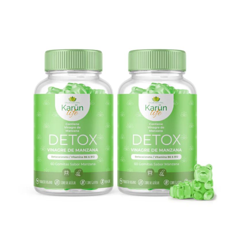 KARUNLIFE - Gummies Detox Vinagre De Manzana - Vita B6 Y B12 - 2x60 Uni