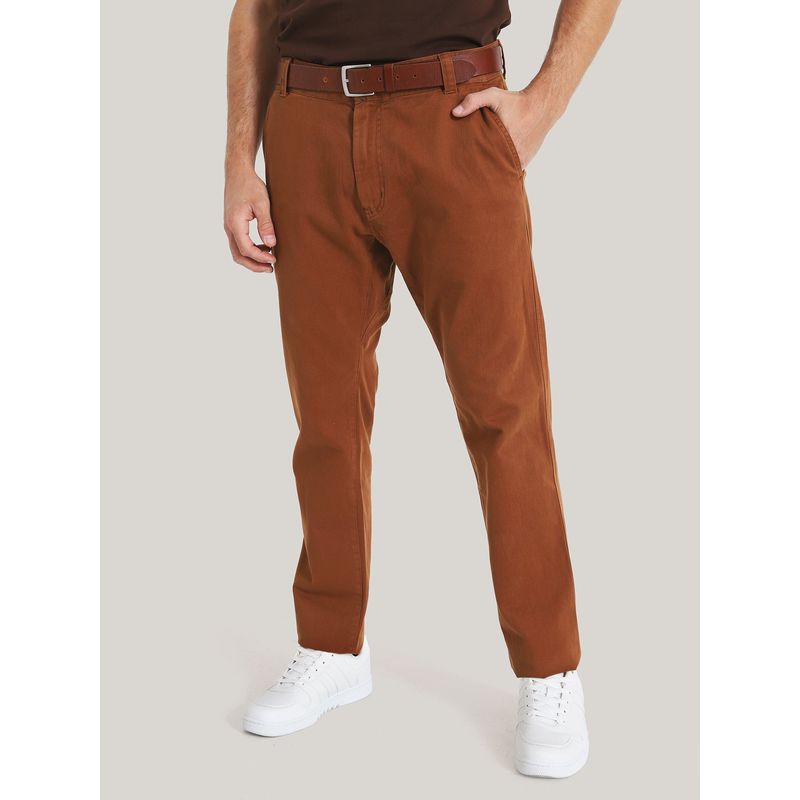 CALVIN KLEIN - Pantalón Chino Tapered Café Calvin Klein