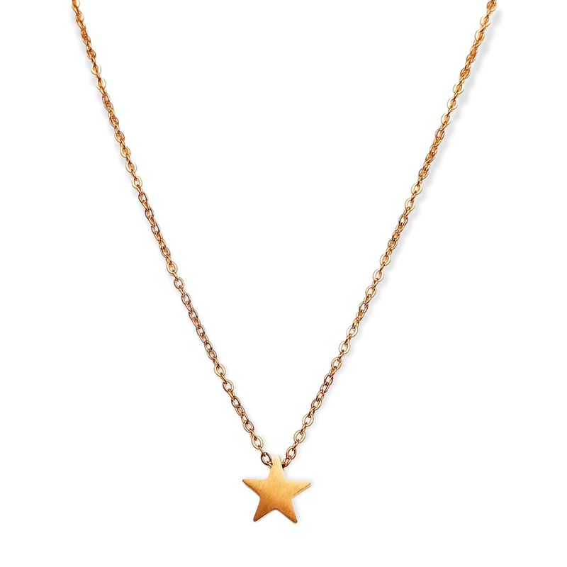 ELBAULDEJUMA - Cadena Colgante Estrella Minimalista Niña Chapada En Oro 18k