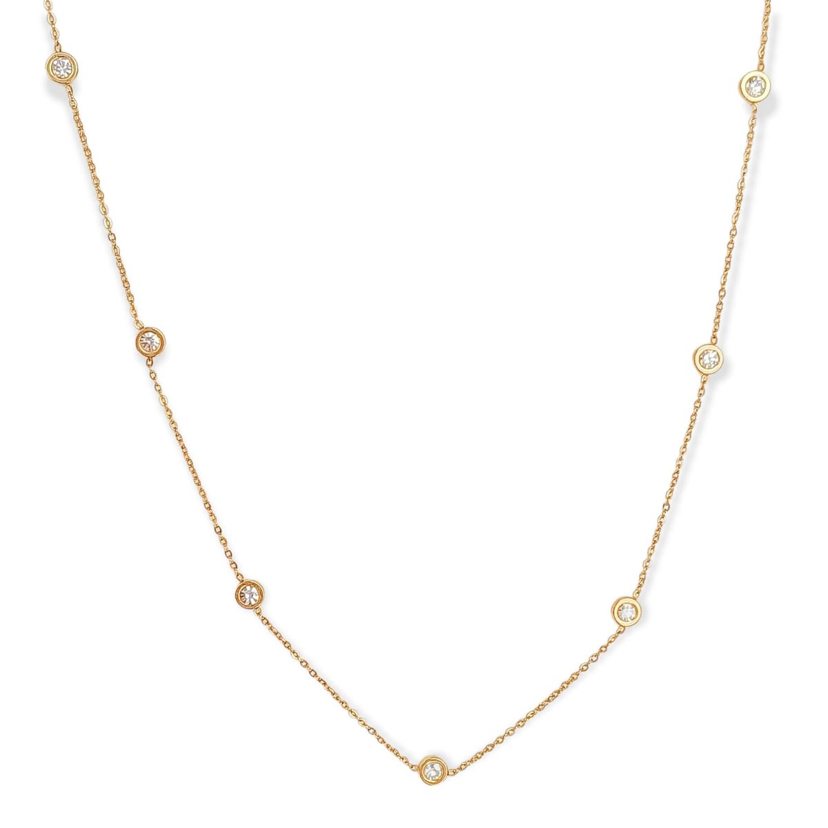 ELBAULDEJUMA - Colgante Larga Minimalista Punto De Luz Chapado En Oro 18k