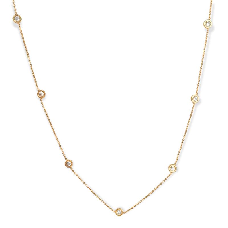 ELBAULDEJUMA - Colgante Larga Minimalista Punto De Luz Chapado En Oro 18k