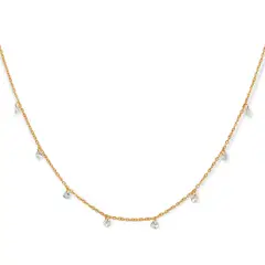 ELBAULDEJUMA - Cadena Colgante Punto De Luz Zirconia Chapado En Oro 18k