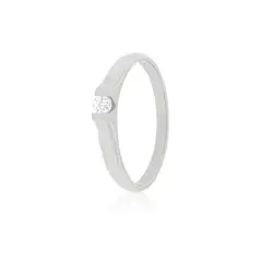 JB JOYAS BARON - Anillo Compromiso Oro Blanco 18kt Nantes 1x10ptos Diamante