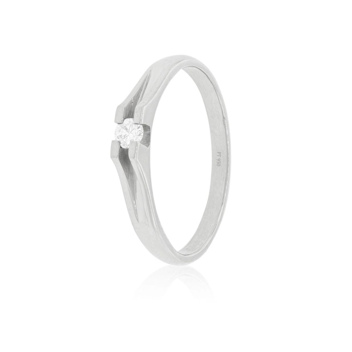 JB JOYAS BARON - Anillo Compromiso Platino 950  Milán 1x6ptos Diamante