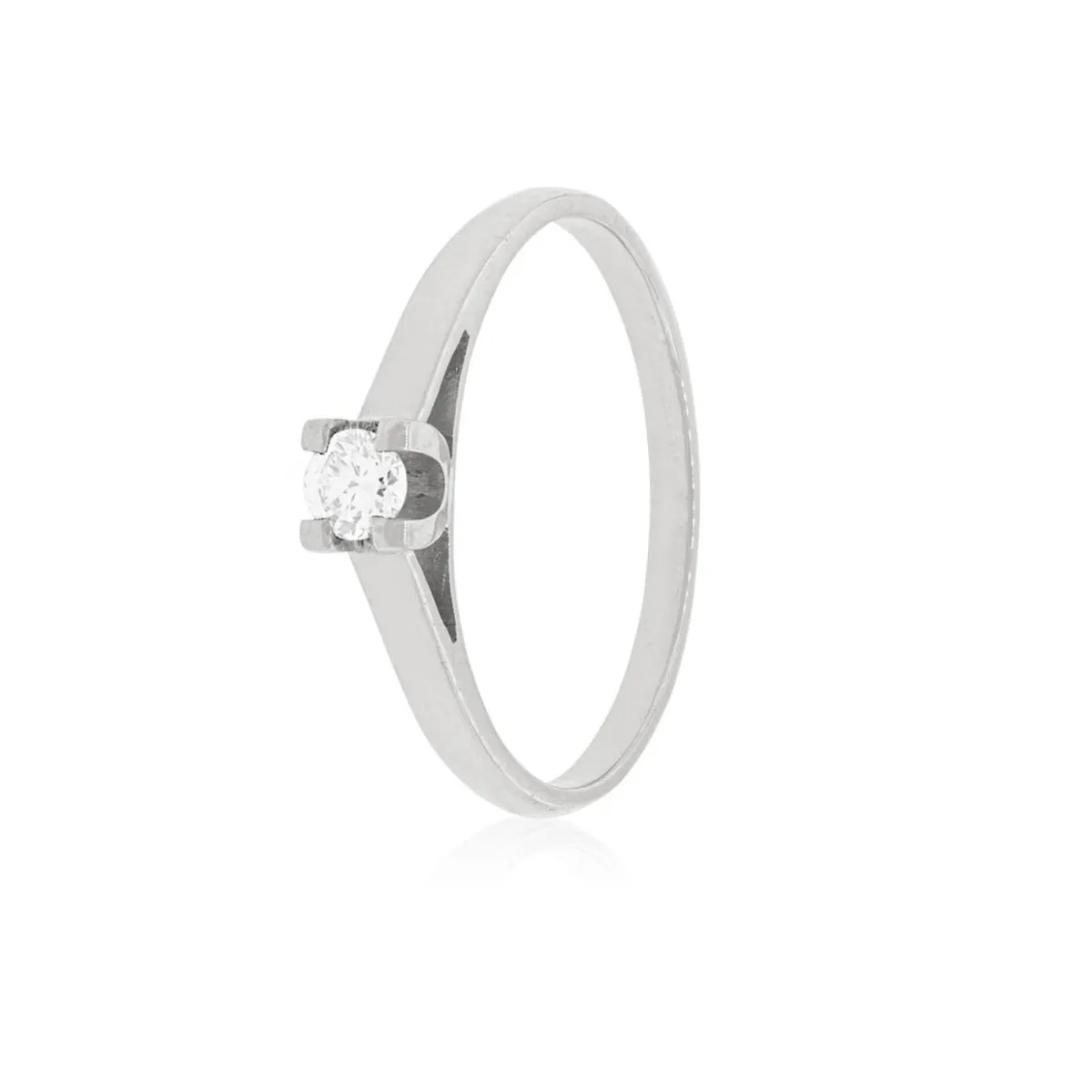 JB JOYAS BARON - Anillo Compromiso Oro Blanco 18kt Nápoles 1x10ptos Diamante