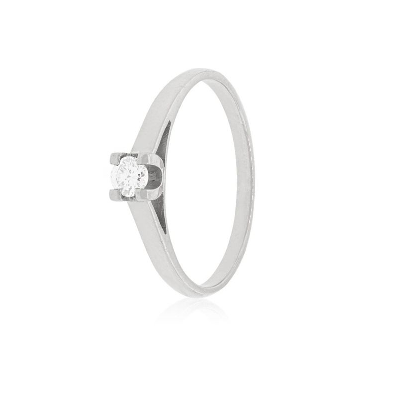 JB JOYAS BARON - Anillo Compromiso Oro Blanco 18kt  Nápoles 1x3ptos Diamante.-