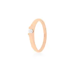 JB JOYAS BARON - Anillo Compromiso Oro Rosado 18kt Nantes 1x12ptos Diamante