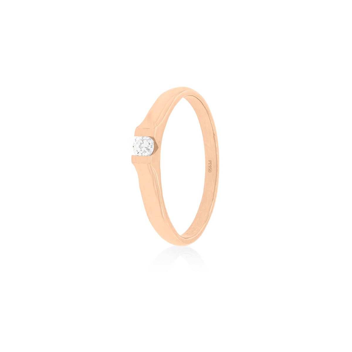 JB JOYAS BARON - Anillo Compromiso Oro Rosado 18kt  Nantes 1x12ptos Diamante