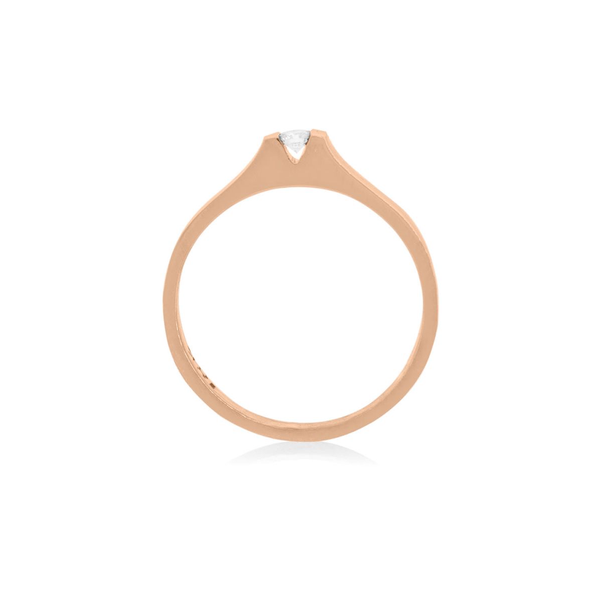JB JOYAS BARON - Anillo Compromiso Oro Rosado 18kt  Nantes 1x12ptos Diamante