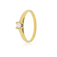 JB JOYAS BARON - Anillo Compromiso Oro Amarillo 18kt Nápoles 1x3ptos Diamante