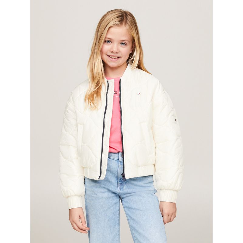 TOMMY HILFIGER - Chaqueta Bomber Oversize Acolchada Blanco Tommy Hilfiger