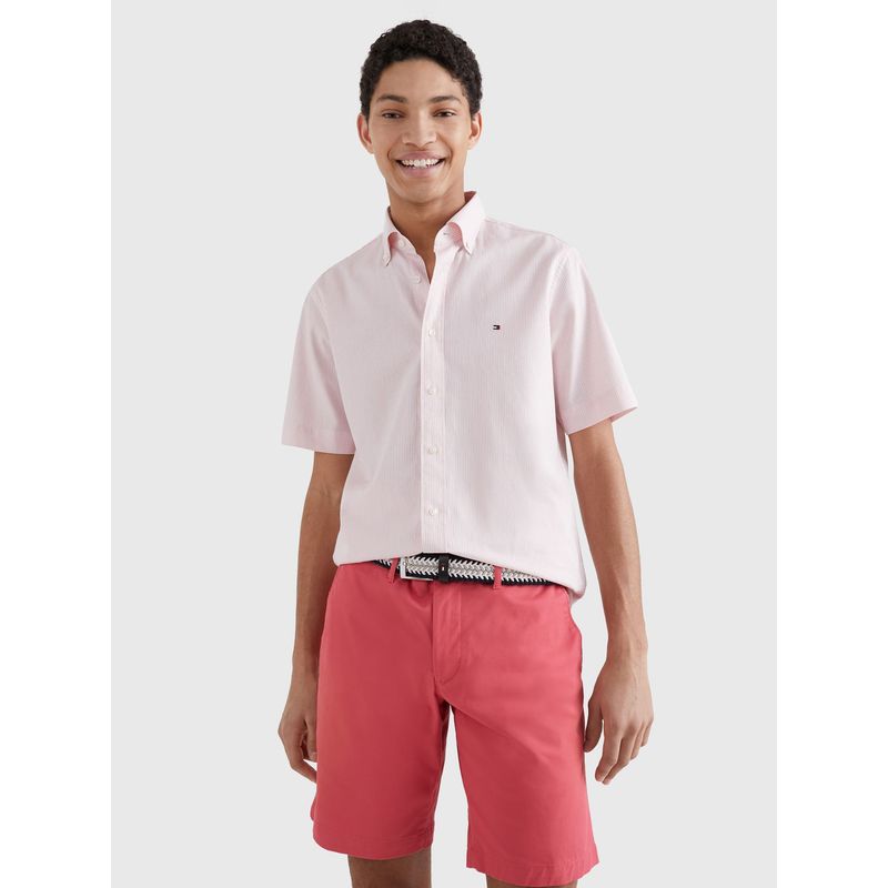 TOMMY HILFIGER - Camisa Oxford Stripe Regular Fit Rosado Tommy Hilfiger_.