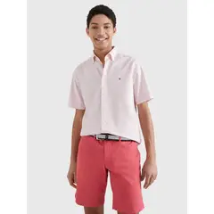 TOMMY HILFIGER - Camisa Oxford Stripe Regular Fit Rosado