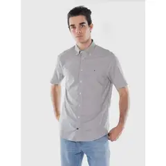TOMMY HILFIGER - Camisa Business Check Regular Fit Gris