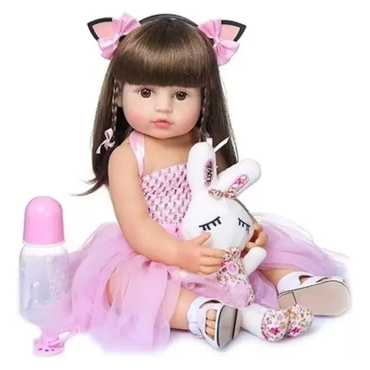 MUNDO MAGIA - Muñeca Reborn Bebé Realista De Silicona Lavable 55cm