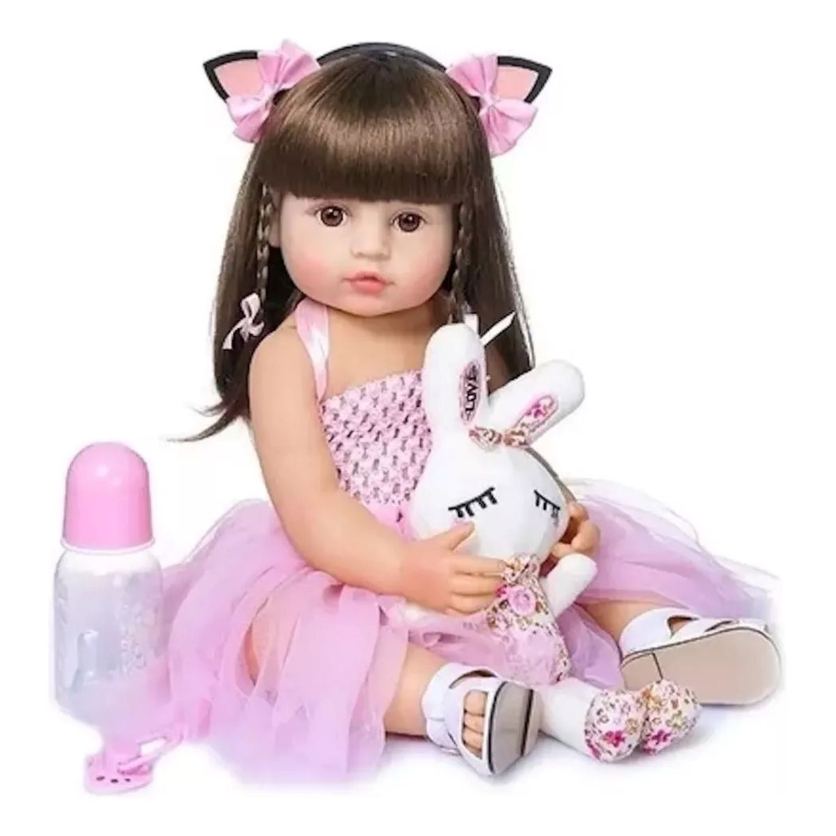MUNDO MAGIA - Muñeca Reborn Bebé Realista De Silicona Lavable 55cm