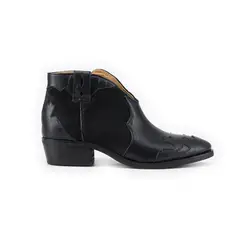 VANESSA GIL - BOTIN DE CUERO LORENZA NEGRO