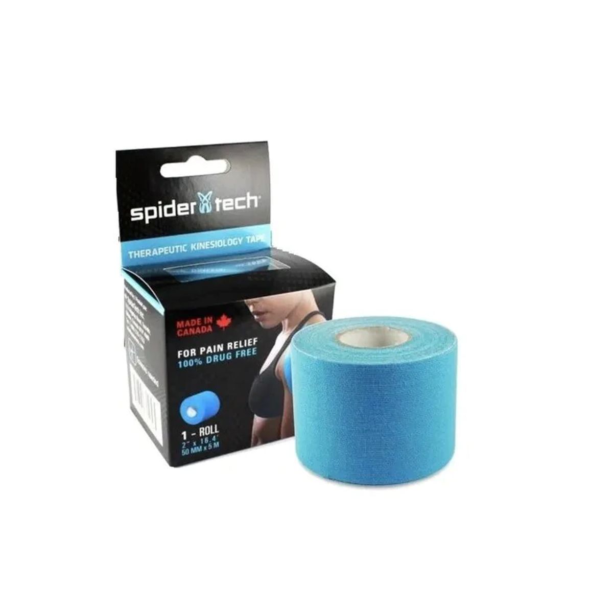 SPIDER TECH - Tape Kinesiologico Spidertech Celeste (5 cm x 5 mts) Celeste