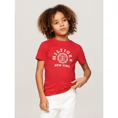 TOMMY HILFIGER - Polera Con Monotipo Archive Rojo