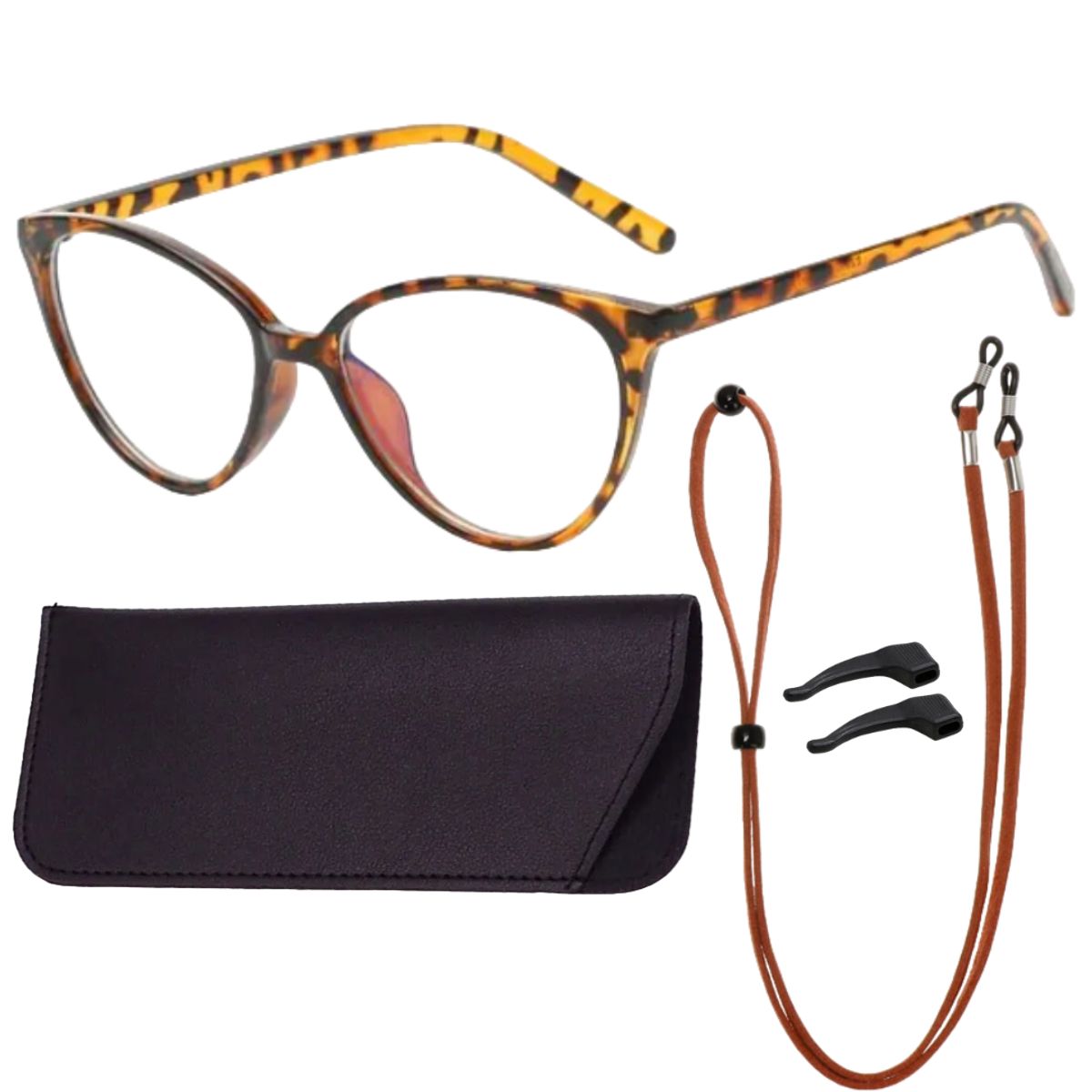 JM - Ruztik Lente Miopía 1.50 Anti Luz Azul + Estuche + Correa V7