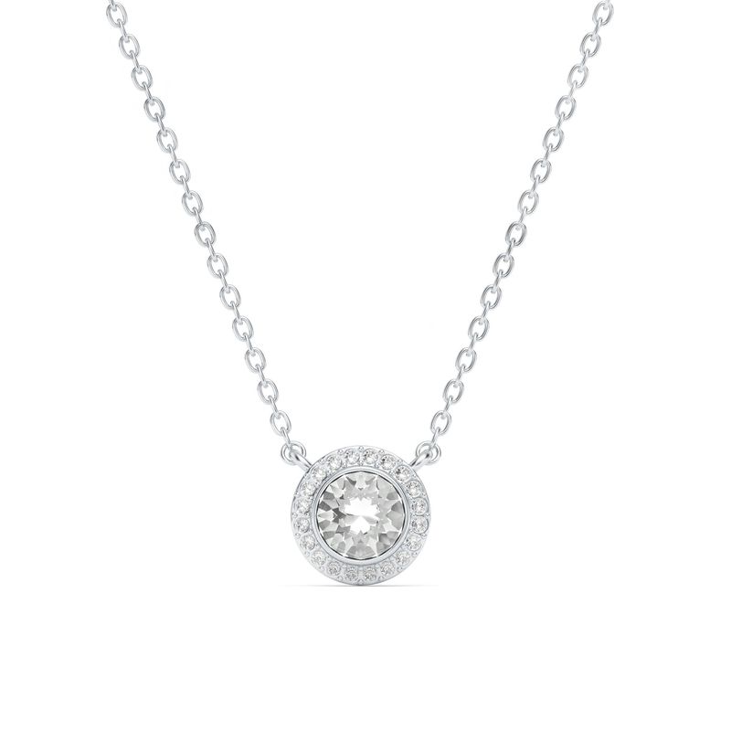 BLOOM CRYSTAL - Colgante Angelical con Cristal Transparente de 10mm Baño de Rodio