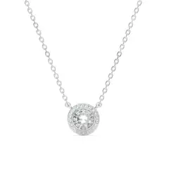 BLOOM CRYSTAL - Colgante Angelical con Cristal Transparente de 10mm Baño de Rodio