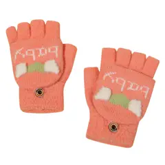 UTILISIMO - Guantes Invierno Lana Convertible Manoplas Dedos Rosado