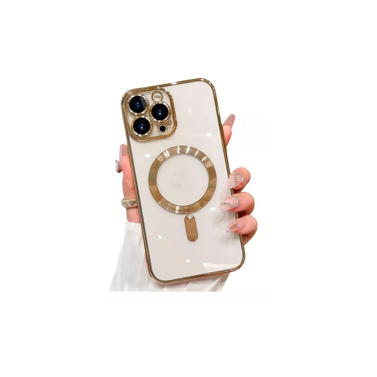 GENERICO - Carcasa Magsafe Protector De Camara Para iPhone 14 Dorado